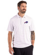 Buffalo Bills Cutter & Buck Forge Epic Confidence Fine Line Stripe Stretch Recycled Mens Polo White/Polished Front