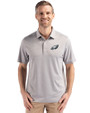 Philadelphia Eagles Cutter & Buck Forge Epic Confidence Fine Line Stripe Stretch Recycled Mens Polo Polished/White Front