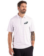Philadelphia Eagles Cutter & Buck Forge Epic Confidence Fine Line Stripe Stretch Recycled Mens Polo White/Polished Front
