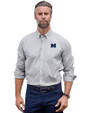 Michigan Wolverines Cutter & Buck Stretch Oxford Stripe Mens Big and Tall Long Sleeve Dress Shirt CC_PRO_HG 