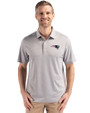 New England Patriots Cutter & Buck Forge Epic Confidence Fine Line Stripe Stretch Recycled Mens Polo Polished/White Front