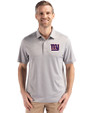 New York Giants Cutter & Buck Forge Epic Confidence Fine Line Stripe Stretch Recycled Mens Polo Polished/White Front