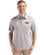Baltimore Ravens Cutter & Buck Forge Epic Confidence Fine Line Stripe Stretch Recycled Mens Polo Polished/White Front
