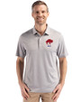 Buffalo Bills Historic Cutter & Buck Forge Epic Confidence Fine Line Stripe Stretch Recycled Mens Polo Polished/White Front