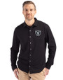  Las Vegas Raiders Mono Cutter & Buck Advantage Tri-Blend Eco Soft Pique Long Sleeve Knitted Mens Button Up BL_PRO_HG 
