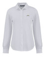 Los Angeles Chargers Cutter & Buck Advantage Tri-Blend Eco Soft Pique Long Sleeve Knitted Womens Button Up White Mannequin