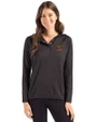 Texas Longhorns Alumni Cutter & Buck Coastline Recycled Double Peached Womens Hooded Pullover Black Front