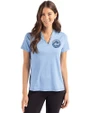 New York Mets Mono Cutter & Buck Forge Eco Heathered Stretch Womens Blade Top Dark Atlas Heather Front