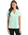 Minnesota Twins Mono Cutter & Buck Forge Eco Heathered Stretch Womens Blade Top Fresh Mint Heather Front