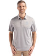 Detroit Tigers Cutter & Buck Forge Epic Confidence Fine Line Stripe Stretch Recycled Mens Polo Polished/White Front