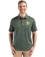 Athletics Cutter & Buck Forge Epic Confidence Fine Line Stripe Stretch Recycled Mens Polo Hunter/White Front