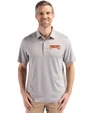 Pittsburgh Pirates Cooperstown Cutter & Buck Forge Recycled Fine Line Stripe Four-Way Stretch Mens Polo Polished/White Front
