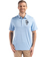 Kansas City Royals City Connect Cutter & Buck Forge Epic Confidence Fine Line Stripe Stretch Recycled Mens Polo Atlas/White Front