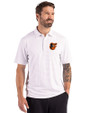 Baltimore Orioles Cutter & Buck Forge Recycled Fine Line Stripe Four-Way Stretch Mens Polo White/Polished Front