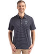 Washington Nationals Mono Cutter & Buck Forge Epic Confidence Fine Line Stripe Stretch Recycled Mens Polo Navy Blue/White Front