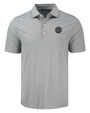 New York Mets Mono Cutter & Buck Forge Eco Fine Line Stripe Stretch  Recycled Mens Polo POLWH_MANN_HG 1