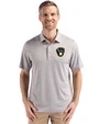 Milwaukee Brewers Cutter & Buck Forge Epic Confidence Fine Line Stripe Stretch Recycled Mens Polo Polished/White Front