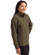 Tampa Bay Rays Mono Cutter & Buck Hunts Point Eco Textured Fleece Recycled Womens Snap Pullover Poplar Side
