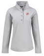New York Yankees Cooperstown Cutter & Buck Hunts Point Eco Textured Fleece Recycled Womens Snap Pullover POL_MANN_HG 1