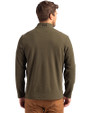 Cleveland Guardians Mono Cutter & Buck Hunts Point Eco Textured Fleece Recycled Mens Snap Pullover Poplar Back