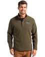 Philadelphia Phillies Mono Cutter & Buck Hunts Point Eco Textured Fleece Recycled Mens Snap Pullover Poplar Front