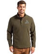 St. Louis Cardinals Mono Cutter & Buck Hunts Point Eco Textured Fleece Recycled Mens Snap Pullover Poplar Front