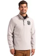 San Diego Padres Cutter & Buck Hunts Point Eco Textured Fleece Recycled Mens Snap Pullover Polished Medium Gray Front