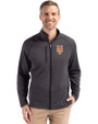 New York Mets Cutter & Buck Peshastin Fleece Recycled Mens Full Zip Jacket Black Heather Front