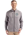 Seattle Mariners Mono Cutter & Buck Peshastin Fleece Recycled Mens Full Zip Jacket Elemental Grey Heather Front