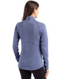 Seattle Mariners Cooperstown Cutter & Buck Peshastin Fleece Recycled Womens Half Zip Pullover Tour Blue Heather Back
