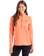 Houston Astros Cutter & Buck Peshastin Fleece Recycled Womens Half Zip Pullover College Orange Heather Front