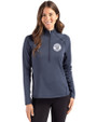 Milwaukee Brewers Mono Cutter & Buck Peshastin Fleece Recycled Womens Half Zip Pullover Navy Blue Heather Front