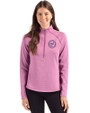 Washington Nationals Mono Cutter & Buck Peshastin Fleece Recycled Womens Half Zip Pullover Gelato Heather Front