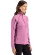 Seattle Mariners Mono Cutter & Buck Peshastin Fleece Recycled Womens Half Zip Pullover Gelato Heather Side