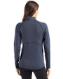 Seattle Mariners Mono Cutter & Buck Peshastin Fleece Recycled Womens Half Zip Pullover Navy Blue Heather Back