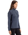 Philadelphia Phillies Mono Cutter & Buck Peshastin Fleece Recycled Womens Half Zip Pullover Navy Blue Heather Side