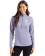 Minnesota Twins Mono Cutter & Buck Peshastin Fleece Recycled Womens Half Zip Pullover Hyacinth Heather Front