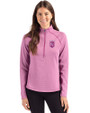 Kansas City Royals Mono Cutter & Buck Peshastin Fleece Recycled Womens Half Zip Pullover Gelato Heather Front