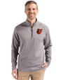 Baltimore Orioles Cooperstown Cutter & Buck Peshastin Fleece Recycled Mens Half Zip Pullover Elemental Grey Heather Front