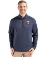 Minnesota Twins Cutter & Buck Peshastin Fleece Recycled Mens Half Zip Pullover Navy Blue Heather Front