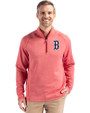 Boston Red Sox Cutter & Buck Peshastin Fleece Recycled Mens Half Zip Pullover Red Heather Front