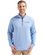 Atlanta Braves Mono Cutter & Buck Peshastin Fleece Recycled Mens Half Zip Pullover Atlas Heather Front
