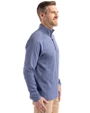 Montreal Expos Cooperstown Cutter & Buck Peshastin Recycled Grid Fleece Mens Half Zip Pullover Tour Blue Heather Side