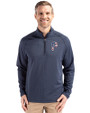 Pittsburgh Pirates Stars & Stripes Cutter & Buck Peshastin Fleece Recycled Mens Half Zip Pullover Navy Blue Heather Front
