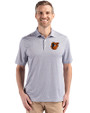 Baltimore Orioles Cutter & Buck Pike Eco Diamond Dot Print Recycled Mens Big & Tall Polo Black Front