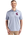 Los Angeles Angels Cooperstown Cutter & Buck Pike Recycled Diamond Dot Print Mens Big & Tall Polo Navy Blue Front