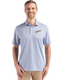 San Diego Padres Cooperstown Cutter & Buck Pike Eco Diamond Dot Print Recycled Mens Big & Tall Polo Navy Blue Front