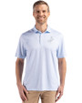 Los Angeles Dodgers Mono Cutter & Buck Pike Eco Diamond Dot Print Recycled Mens Big & Tall Polo Atlas Light Blue Front