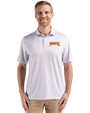 Pittsburgh Pirates Cooperstown Cutter & Buck Pike Eco Diamond Dot Print Recycled Mens Polo Polished Medium Gray Front