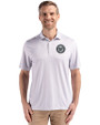 Washington Nationals Mono Cutter & Buck Pike Eco Diamond Dot Print Recycled Mens Polo Polished Medium Gray Front